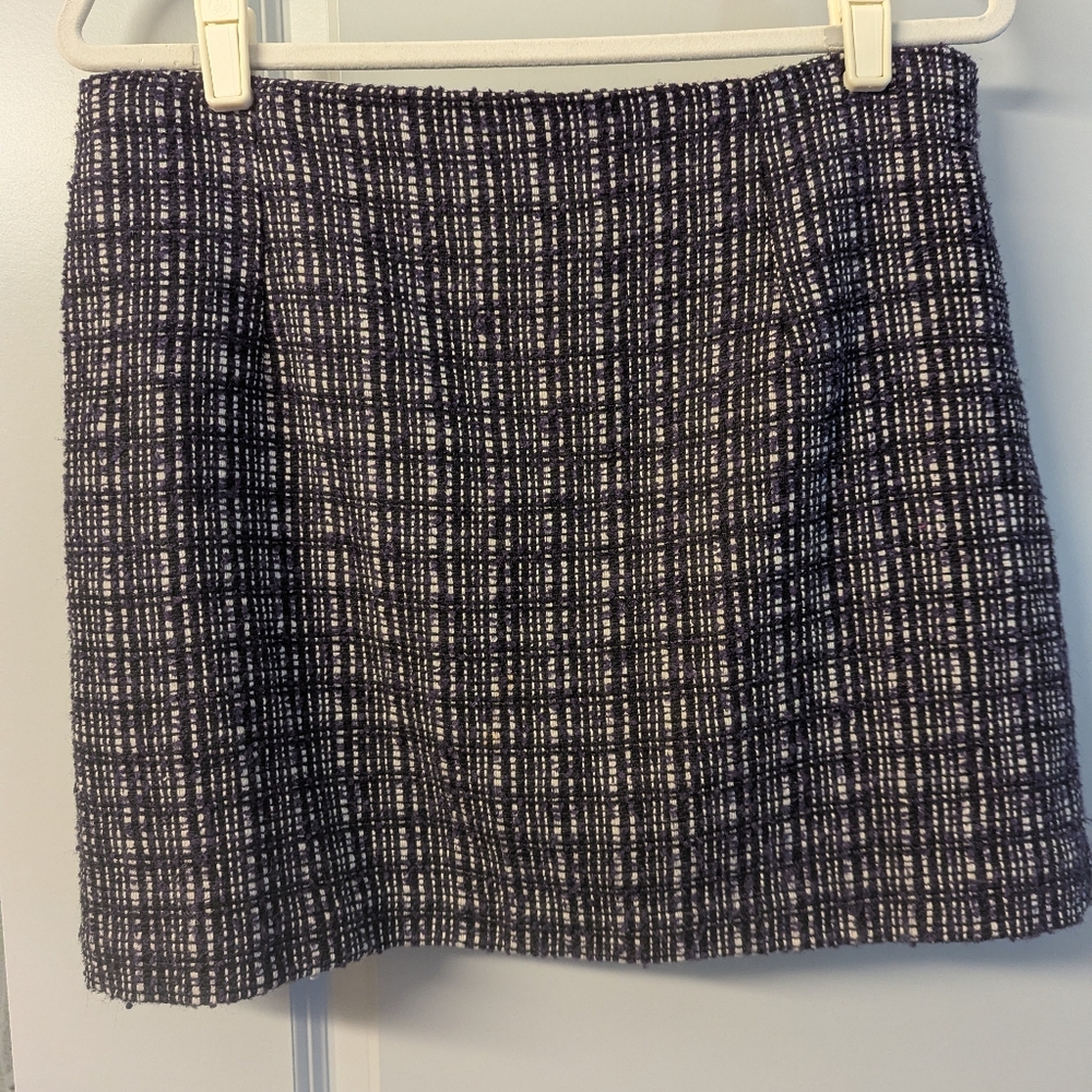 Kenar Mini Skirt, Size 12, Purple/Black/Cream